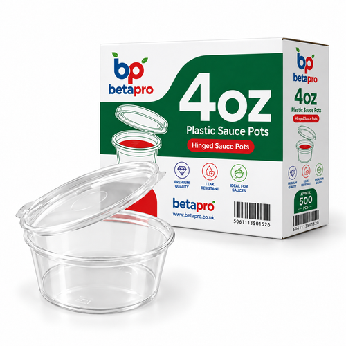 Betapro 4oz Hinged Lid Sauce Pots – Case of 1000