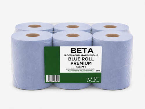 Betapro Blue Roll Premium 120m Centrefeed – Case of 6