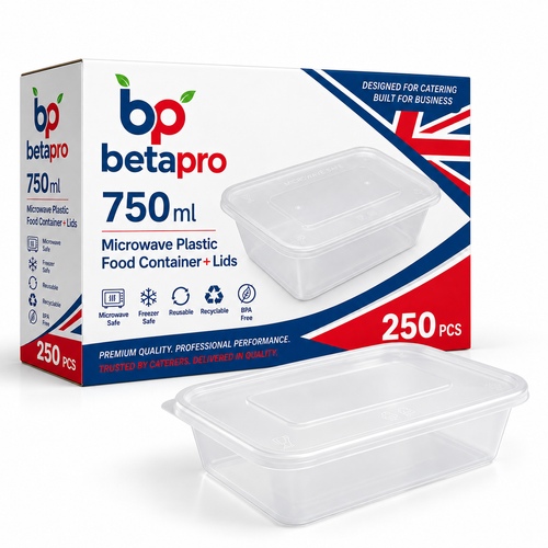 Betapro 750ml Microwave Takeaway Containers with Lids – Case of 250