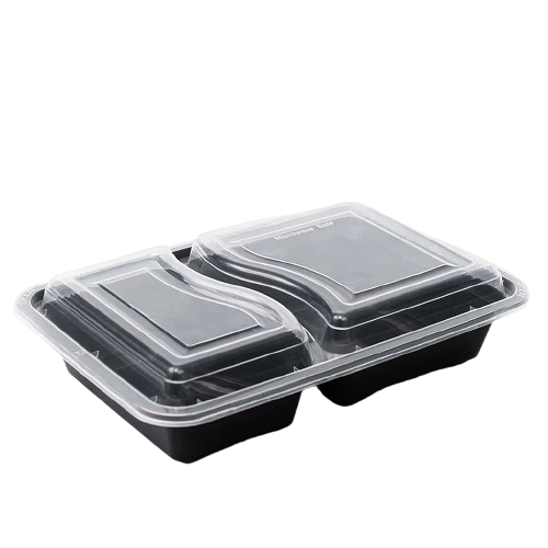 RE232 RECTANGULAR BLACK CONTAINER WITH LID 1x150
