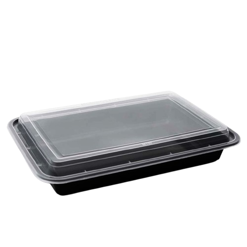 RE58 RECTANGULAR BLACK CONTAINER WITH LID 1x150