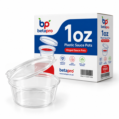 Betapro 1oz Hinged Lid Sauce Pots – Case of 1000