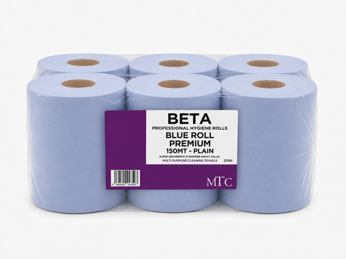 Betapro Blue Roll Premium 150m Centrefeed – Case of 6
