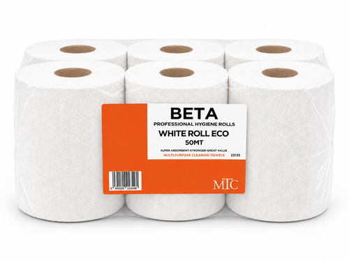 Betapro White Roll Eco 50m Centrefeed – Case of 6