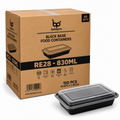 RE28 RECTANGULAR BLACK CONTAINER WITH LID 1x150