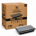 RE58 RECTANGULAR BLACK CONTAINER WITH LID 1x150