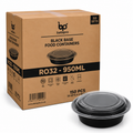 RO32 CIRCLE BLACK CONTAINER WITH LID 1x150